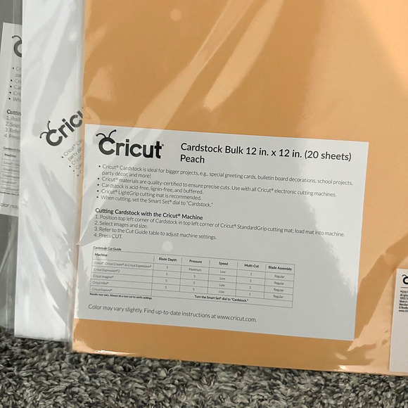 HUGE Lot - 180 Cricut Cardstock 12x12 Scrapbooking Sheets Black Gray White Peach - Picture 4 of 4